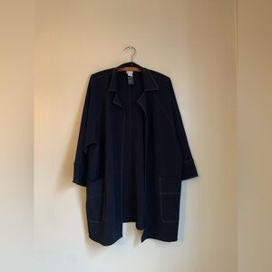 Chicos travelers jacket blazer coat travel wrinkle resistant liquid knit plane